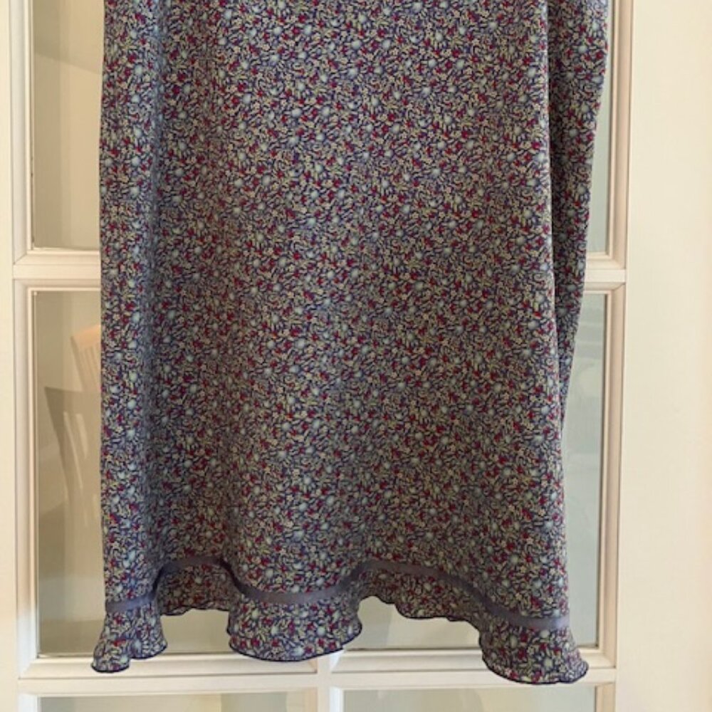 Purple floral knee-length skirt Express